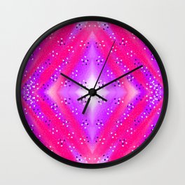 Diamond Purple And Fuchsia Polka Dots Seamless Pattern Wall Clock
