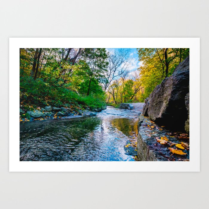Autumn Rocky Creek Landscape Photograph Art Print