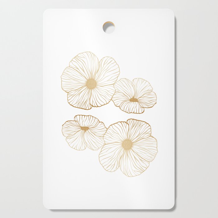 Flowers in a Light Brown Gradient Cutting Board