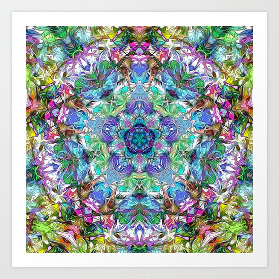 Five Points of Color Abstract Art Print