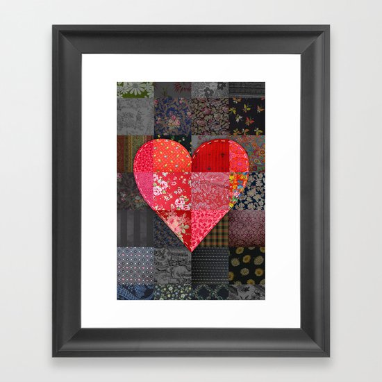Patched Heart Framed Art Print