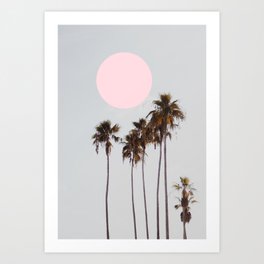 16_Palm trees pink sun Art Print