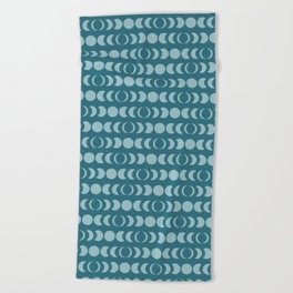 Moon Phases Blue Beach Towel