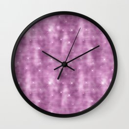 Glam Mauve Diamond Shimmer Glitter Wall Clock