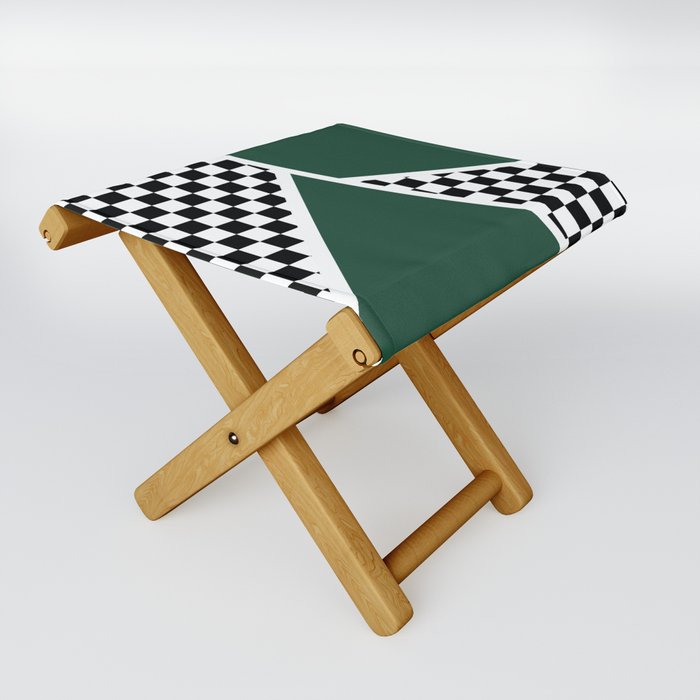Chess abstract - vintage decoration Folding Stool