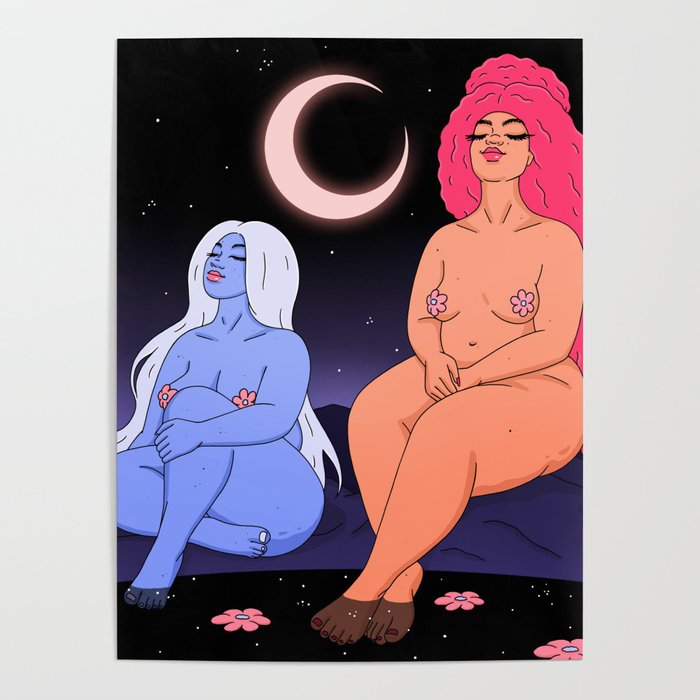 Moon Bathing Poster
