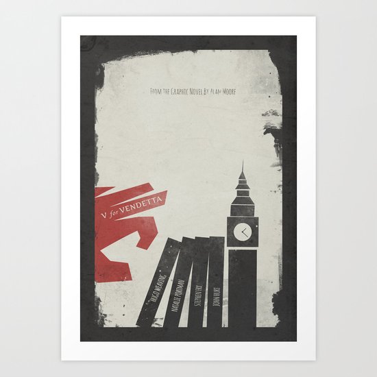 V Vendetta, Alternative Movie Poster, graphic novel by Alan Moore Art Print