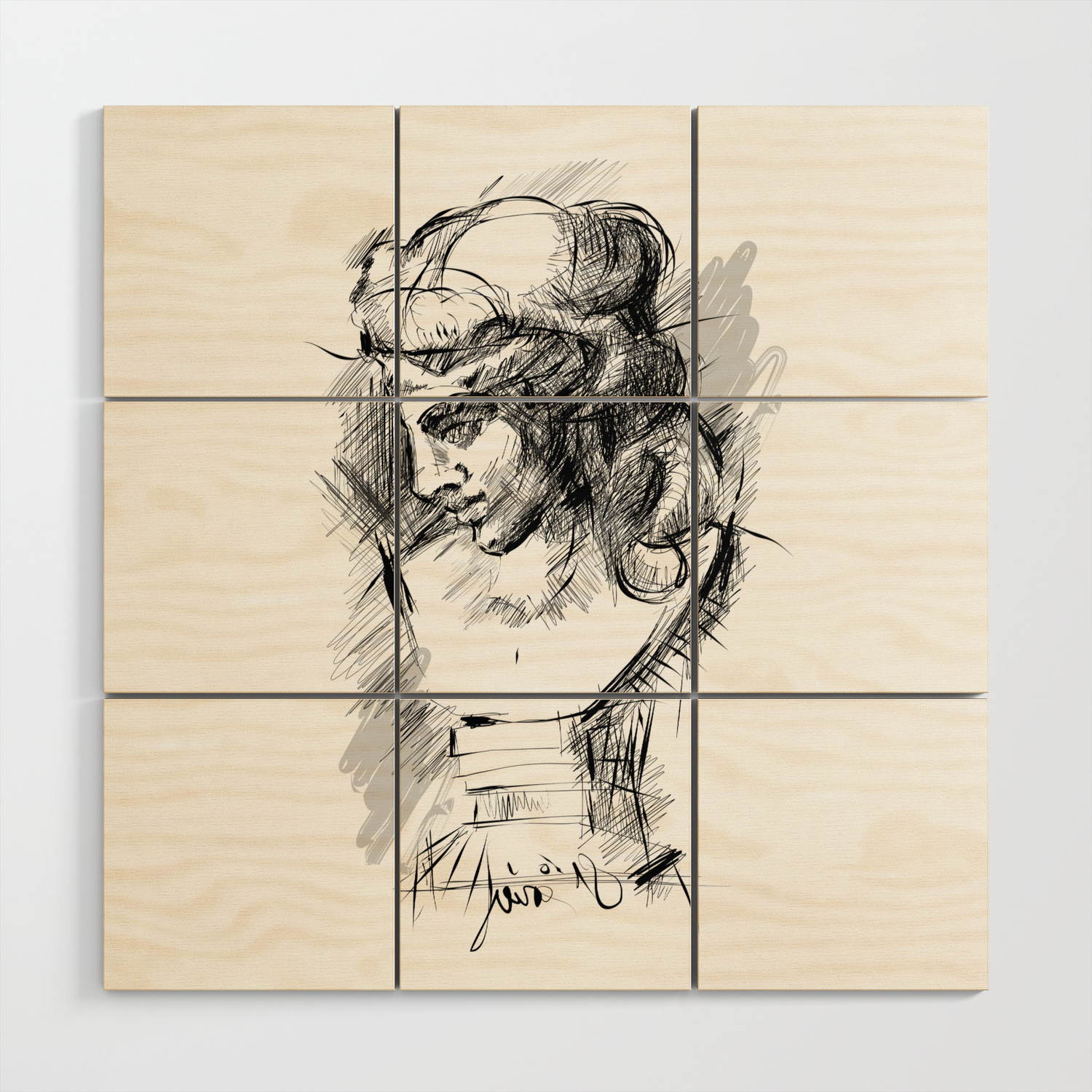 Drawing Art Black Pencil Wood Wall Art By Erithonia Society6