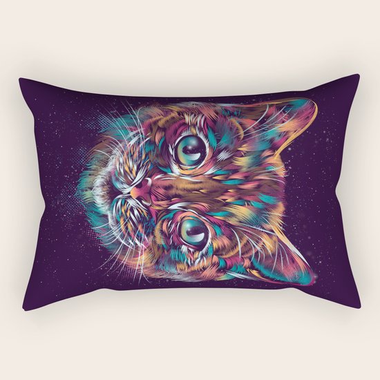 Space Cat Rectangular Pillow