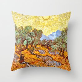 Vincent van Gogh  Olive Trees Throw Pillow