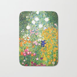 Gustav Klimt "Flower garden" Bath Mat