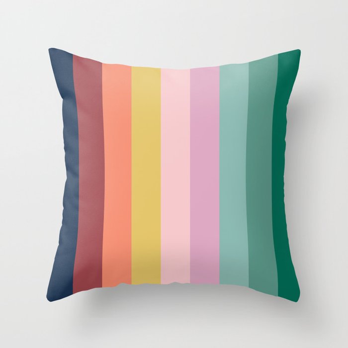 Vintage color stripes Throw Pillow