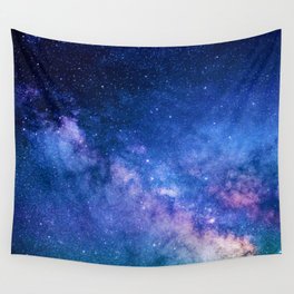 Abstract Blue Cosmic Cloud  Wall Tapestry