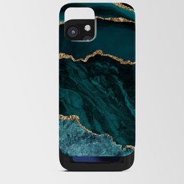 Teal Blue Emerald Marble Landscapes iPhone Card Case