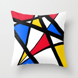 Red, Yellow, Blue Primary Abstract Throw Pillow
