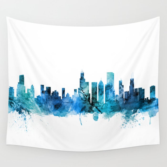 Chicago Illinois Skyline Wall Tapestry