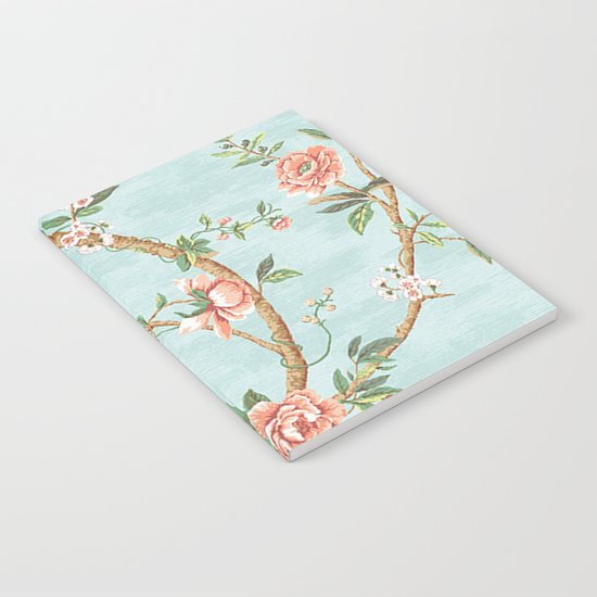 Rose bushes have thorns -Roses Flowers Floral Vintage Retro on Aqua #Society6 Notebook