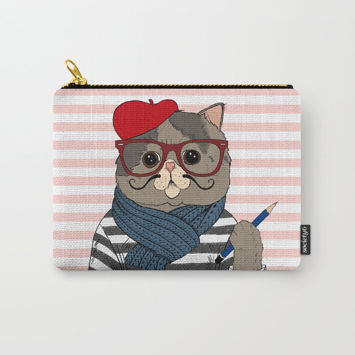 French Cat Carry-All Pouch