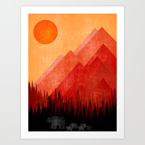 Bears road trip Art Print