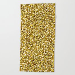 Gold Star Glitters Beach Towel