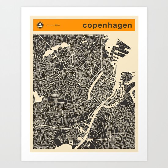 COPENHAGEN MAP Art Print