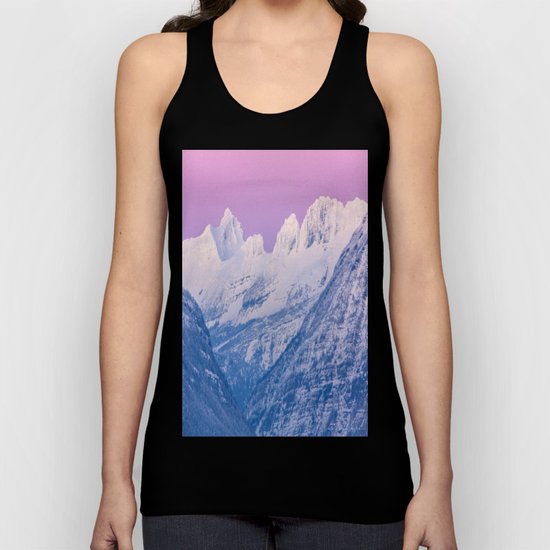 Pink Sunset Mountains Unisex Tank Top