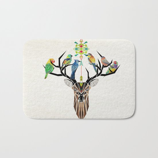 deer birds Bath Mat