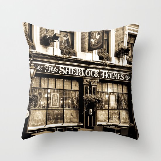 The Sherlock Holmes Pub London Throw Pillow