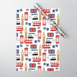 London travel pattern cute england print for nursery kids room boys or girls decor Wrapping Paper