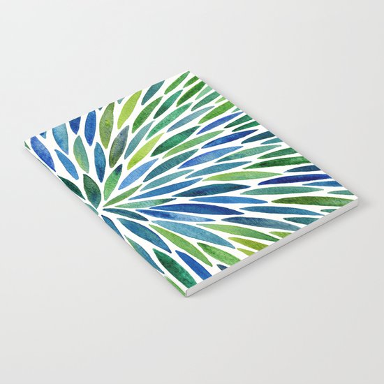 Watercolor Burst – Blue & Green Notebook