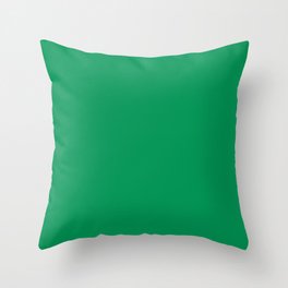 NOW FERN GREEN SOLID COLOR Throw Pillow