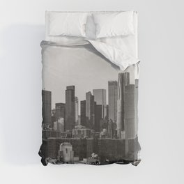 NYC Views | Black and White Travel Photography in New York City Duvet Cover