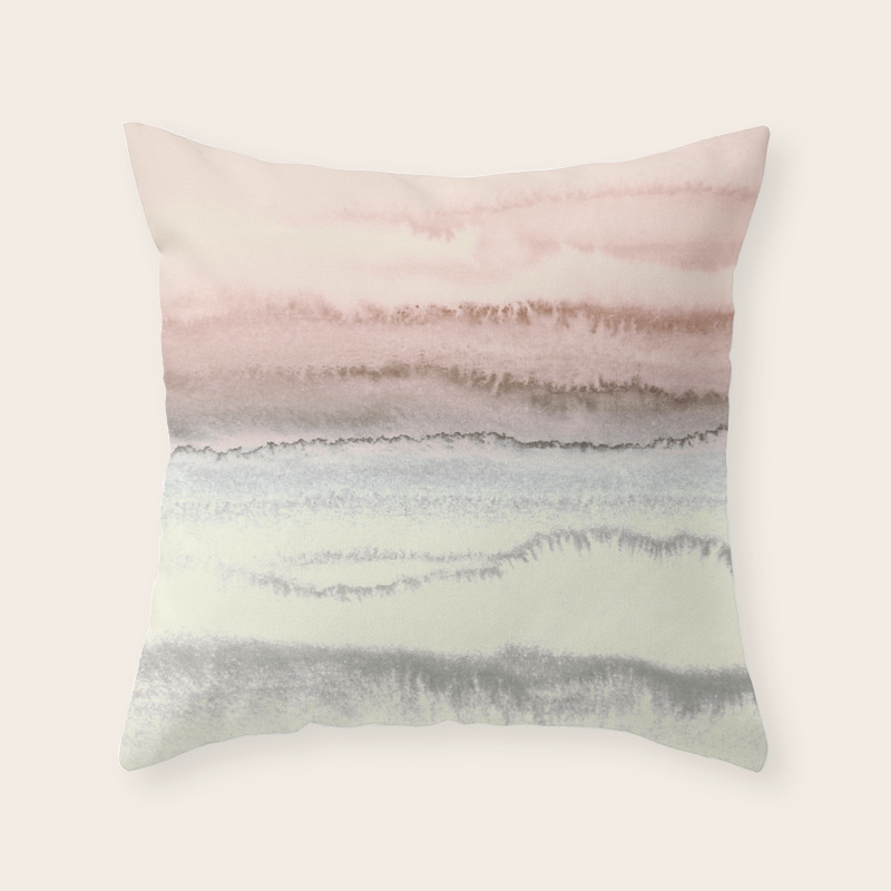Within The Tides Snow On The Beach Throw Pillow By Monikastrigel