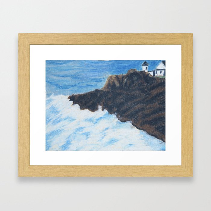 Lighthouse on a Cliff Framed Art Print