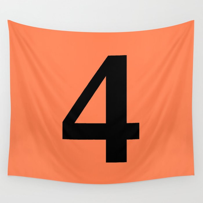 4 (BLACK & CORAL NUMBERS) Wall Tapestry