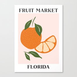 Fruit Market Florida Orange  Canvas Print