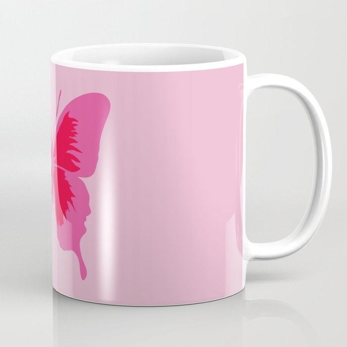 Simple Cute Pink and Red Butterfly - Preppy Aesthetic Coffee Mug