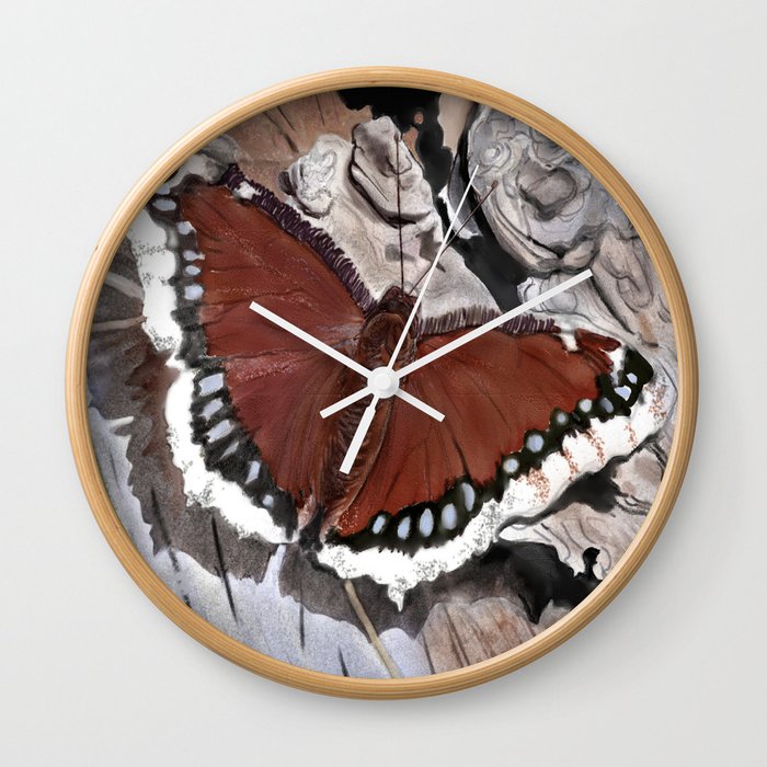 Cloak of Mourning Butterfly Wall Clock