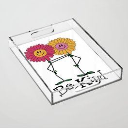 “Be Kind” Flowers Acrylic Tray