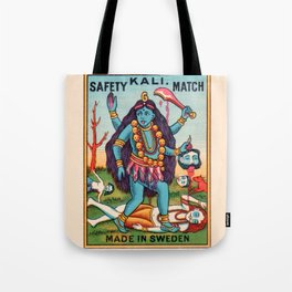 Kali Hindu Goddess Devi Shakti Matches Vintage Graphic Tote Bag