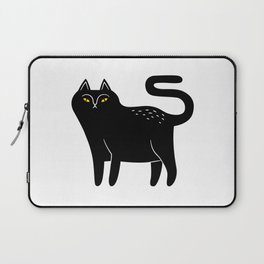 Creepy black cat cartoon animal illustration Laptop Sleeve
