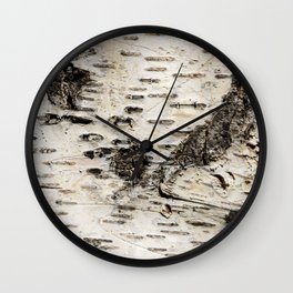 Birch Wall Clock | White, Fissure, Tree, Photo, Cracks, Birch, Bark, Closeup, Nature, Viktorionitov 