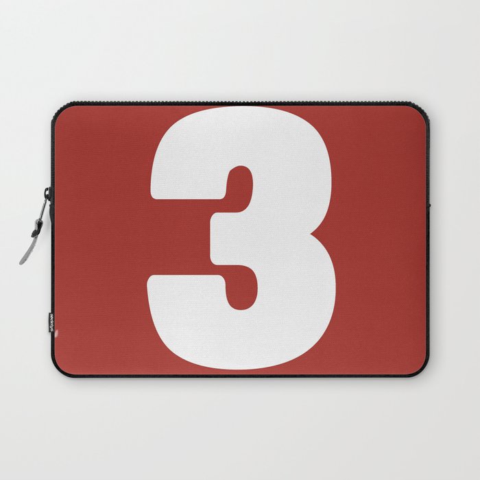 3 (White & Maroon Number) Laptop Sleeve