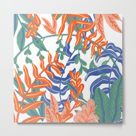 Abstract Tropical Pattern Metal Print