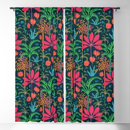 DREAM Bright Tropical Floral with Palm Trees and Snake Blackout Curtain