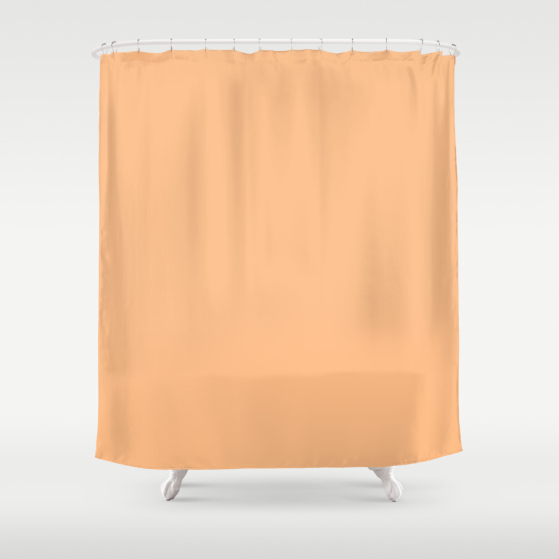 From The Crayon Box Macaroni And Cheese Pastel Orange Solid Color Shower Curtain By Simplysolids Society6