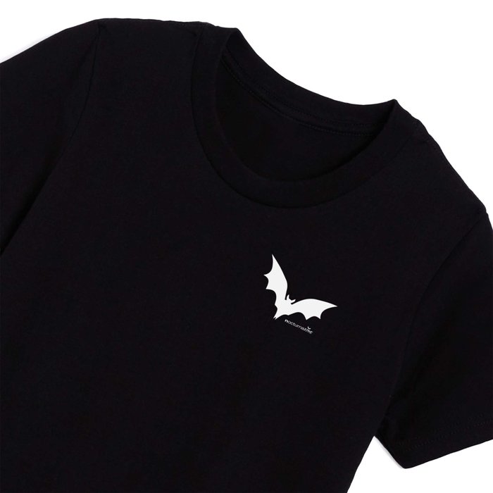 nocturnazine: Bat White Logo Kids T Shirt