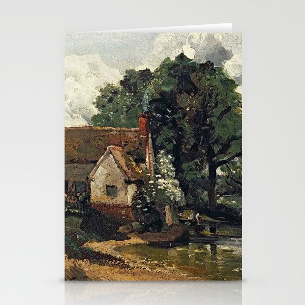 Vintage painting of a house by John Constable Stationery Cards