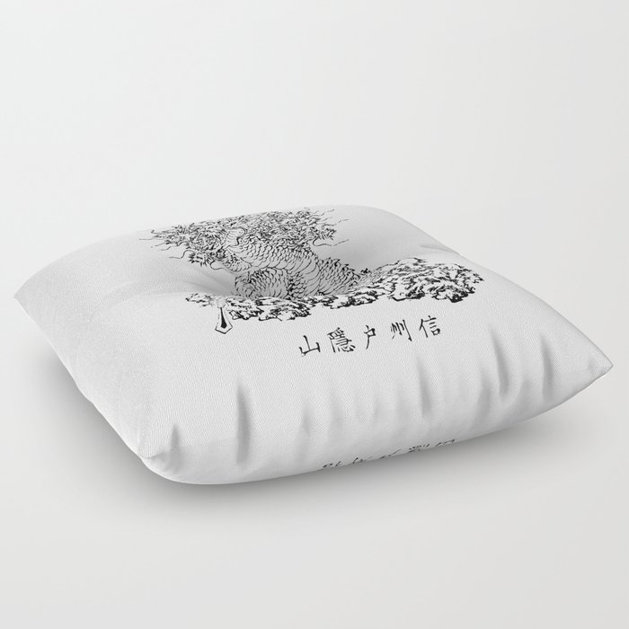 The Goddess Bensaiten as a Nine-Headed Dragon on Mount Togakushi  Floor Pillow