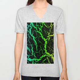 Cracked Space Lava - Rainbow BCGYR V Neck T Shirt